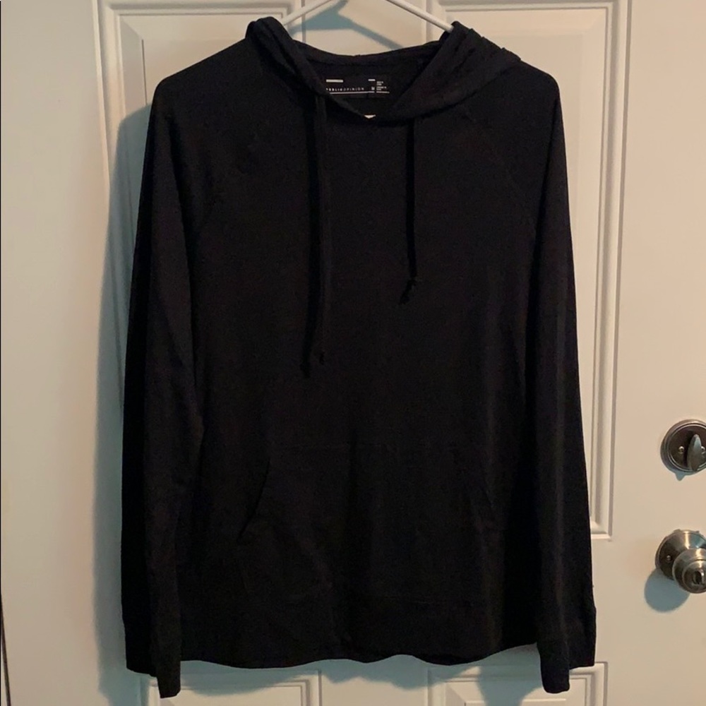 Men’s Public Opinion Hooded Sleeve T-shirt